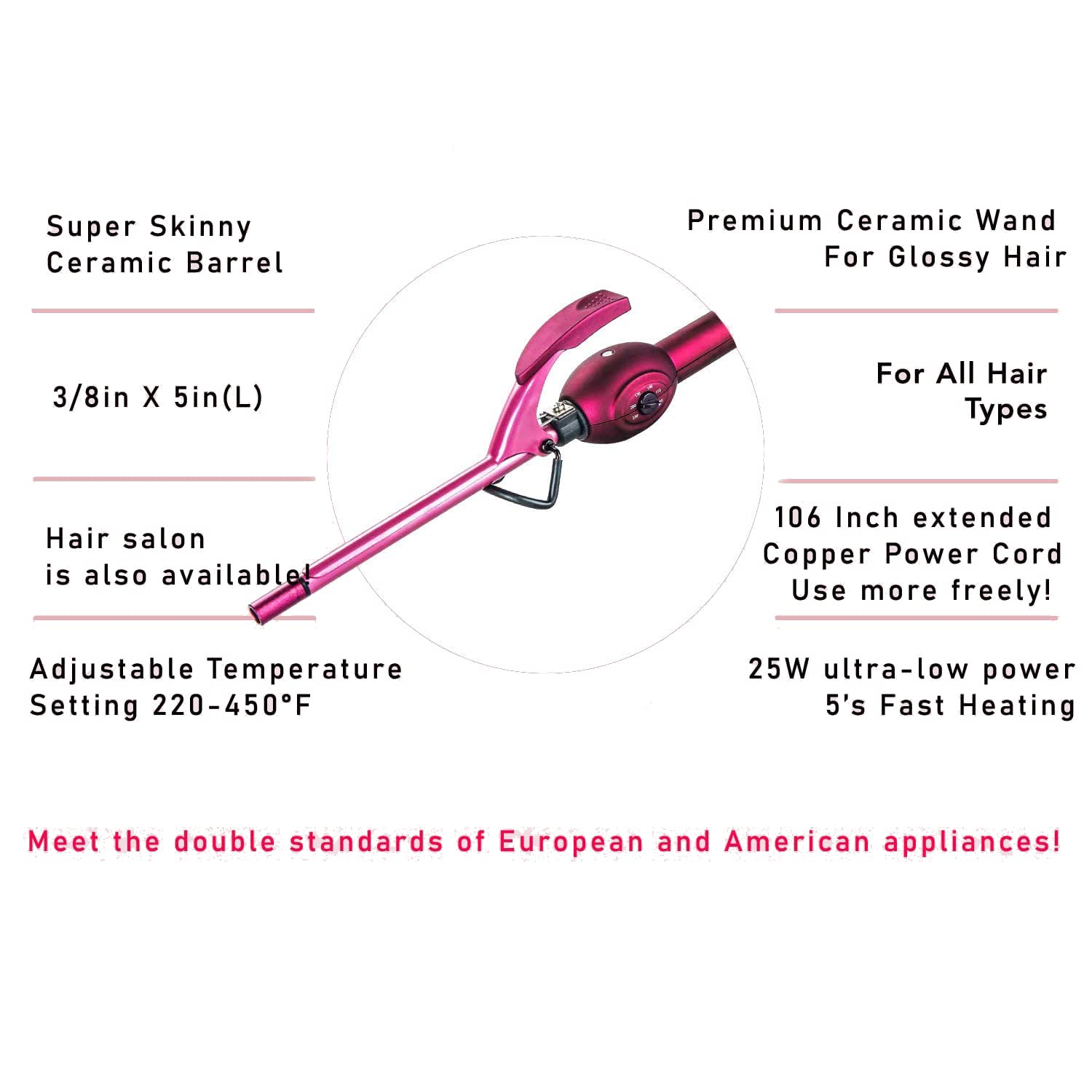 MBHAIR 9mm wand demonstrates PTC heating for even temperature across sections