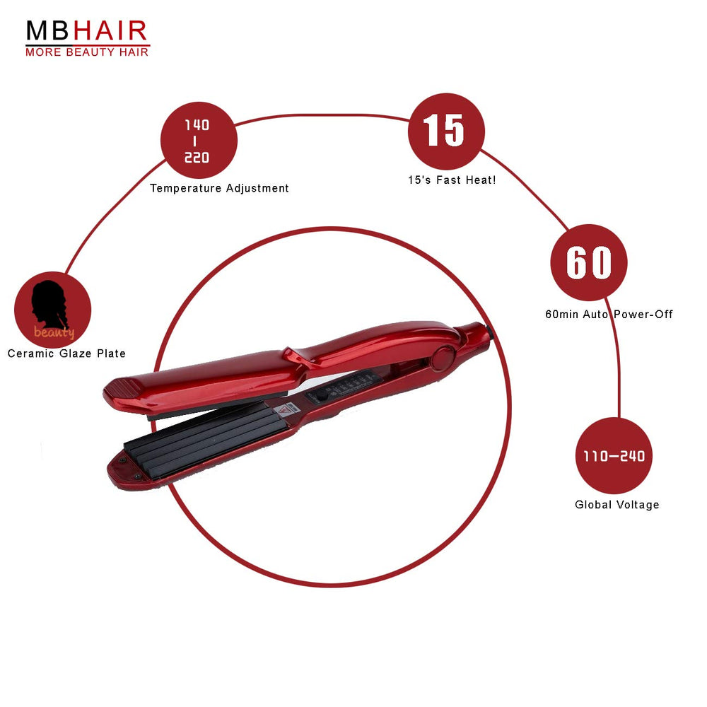 MBHAIR ceramic crimper iron ergonomic handle for easy control