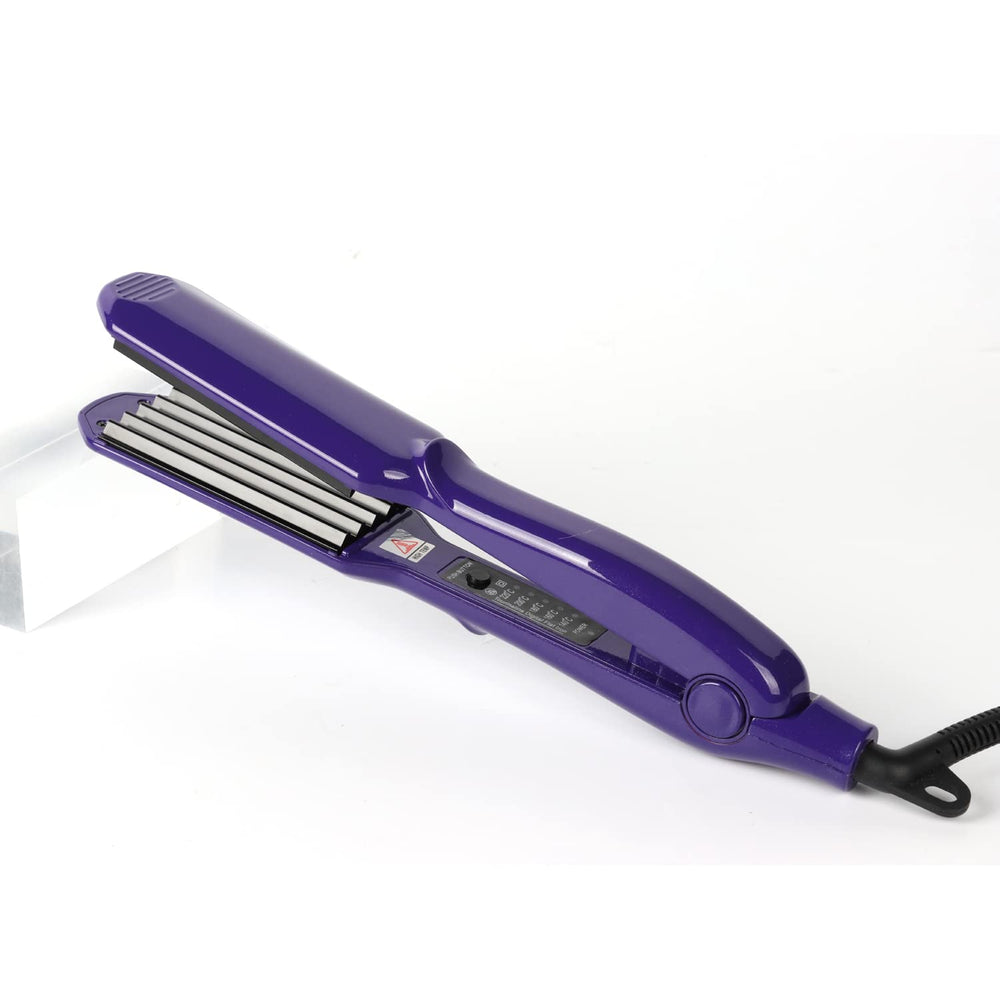 MBHAIR ceramic crimper iron in-action creating voluminous textured waves