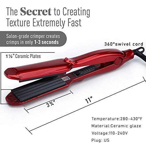 MBHAIR ceramic crimper iron negative-ion technology reduces frizz and static