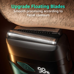 Mbzoey Emerald Green shaver side profile highlighting compact travel design