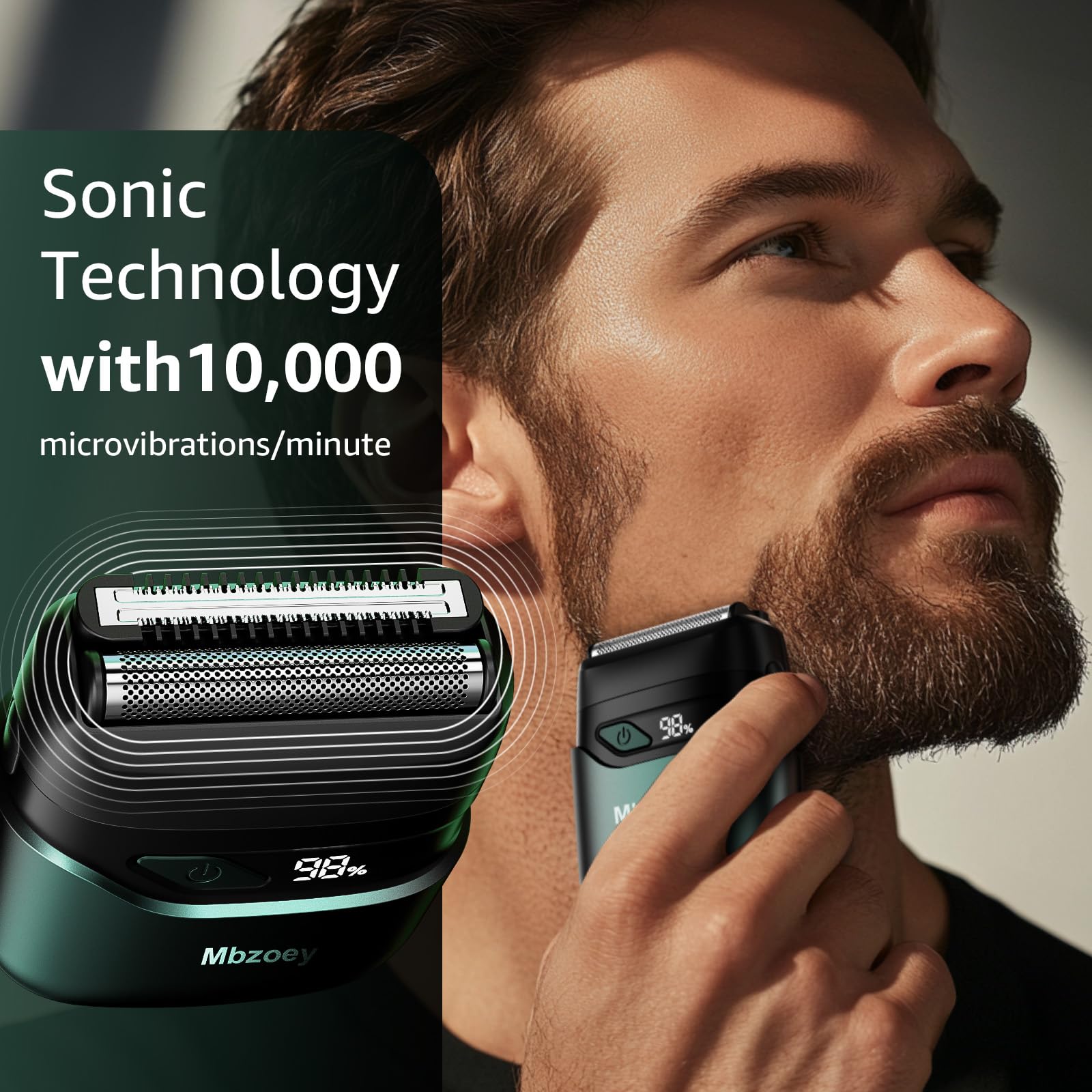 Mbzoey Emerald Green shaver magnetic dustproof cap and travel lock feature