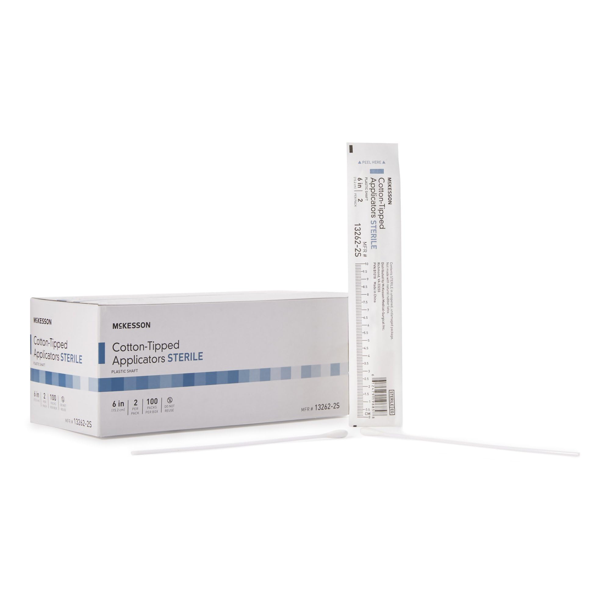 Aplicador McKesson con punta de algodón de 6 pulgadas para recolección suave.