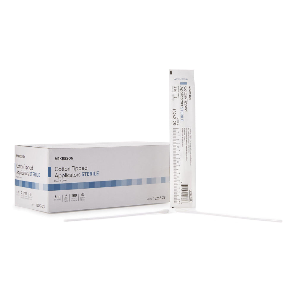 Aplicador McKesson con punta de algodón de 6 pulgadas para recolección suave.