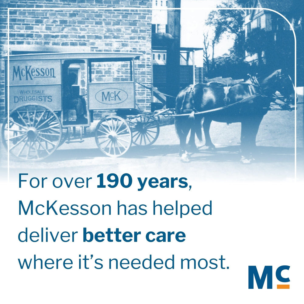 McKesson donation program razors supporting bulk hygiene packages.