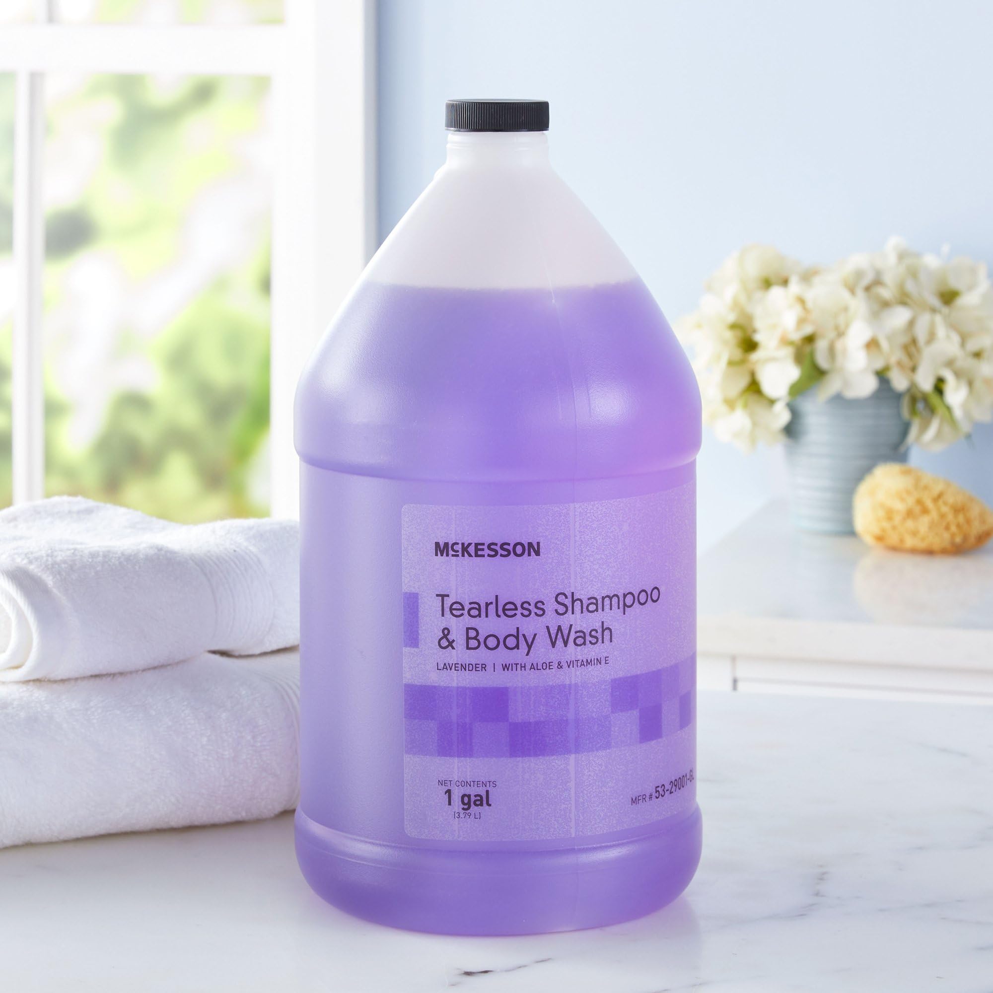McKesson hair-softening formula closeup showing manageable, healthier-looking strands.
