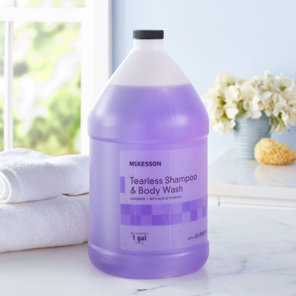 McKesson hair-softening formula closeup showing manageable, healthier-looking strands.