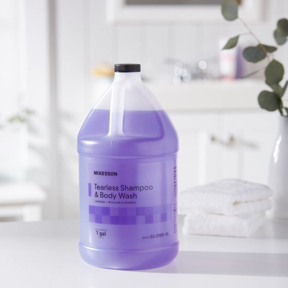 McKesson lavender fragrance closeup emphasizing calming bath experience.