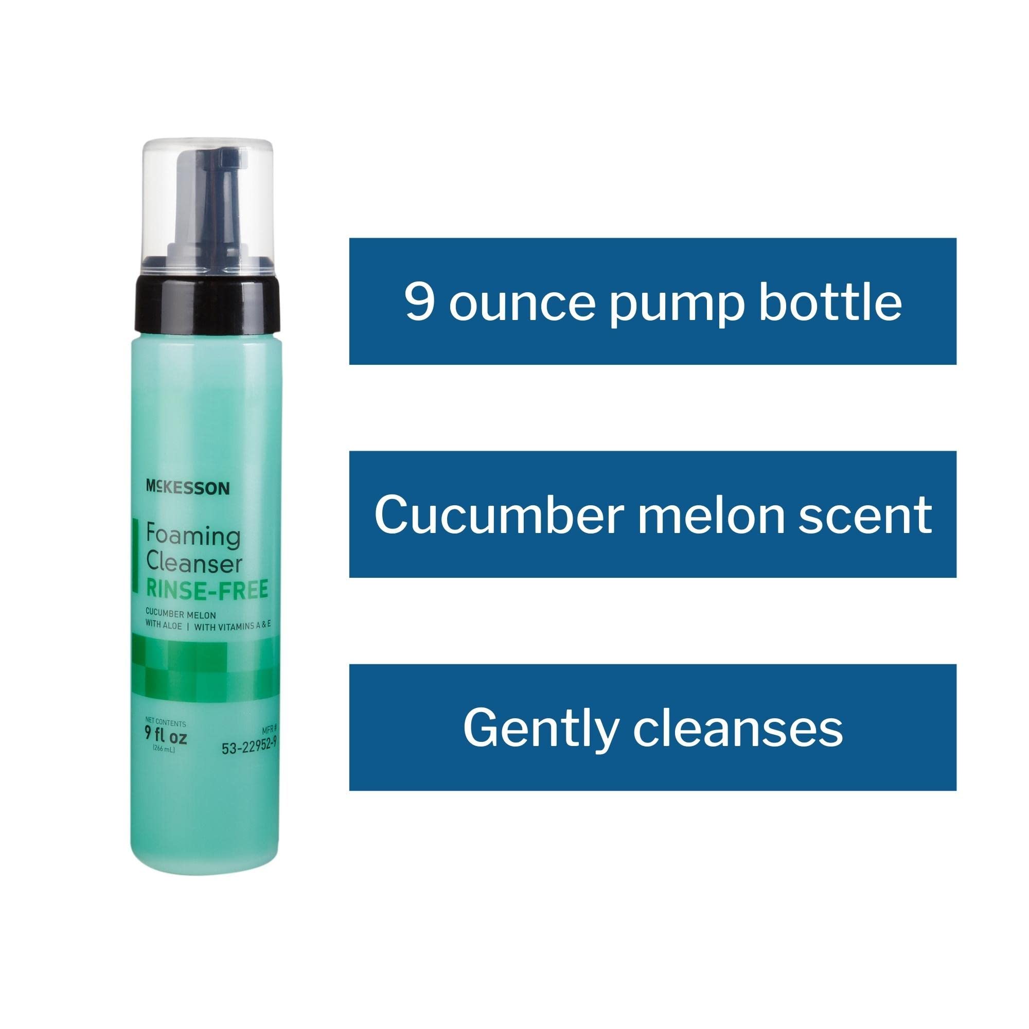McKesson Rinse-Free Foam Cleanser application scene showing no-rinse use
