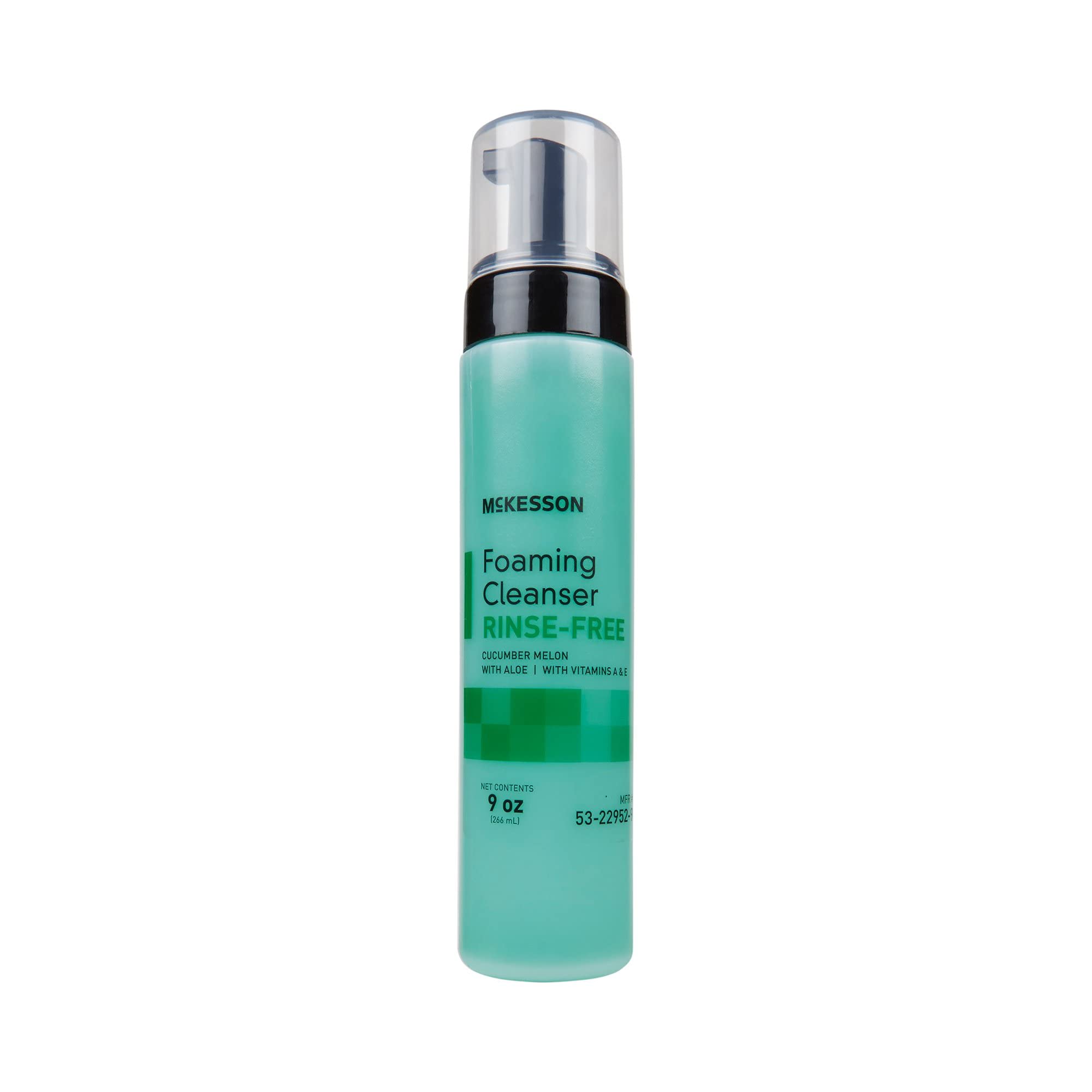 McKesson Rinse-Free Foam Cleanser bottle enables non-water cleansing for daily use