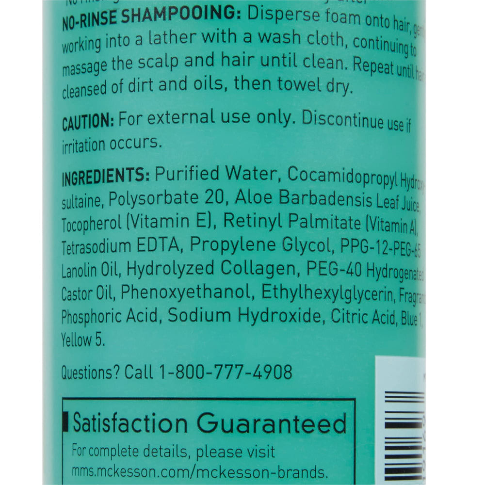 McKesson Rinse-Free Foam Cleanser cucumber-melon scent promotes refreshing cleansing