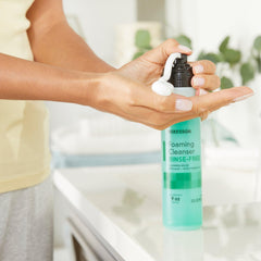 McKesson Rinse-Free Foam Cleanser label highlights aloe and vitamins for skin care