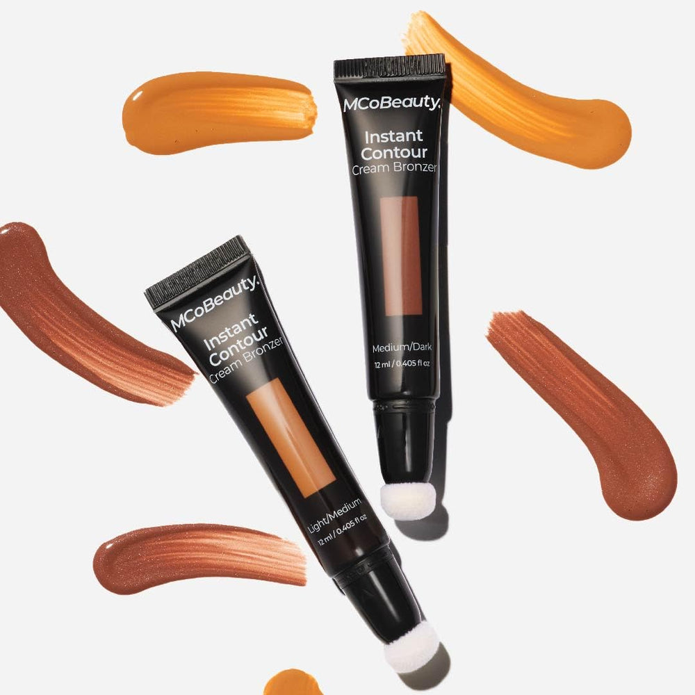 MCoBeauty contour stick applied to cheekbones for lifted, sculpted definition.