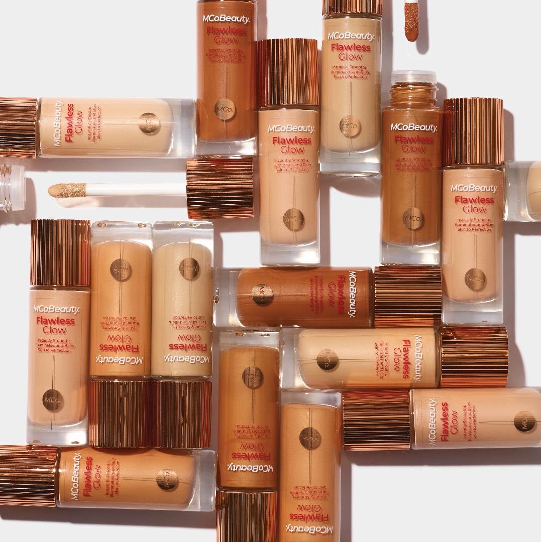 MCoBeauty Flawless Glow Filter mixed with foundation boosts luminosity for everyday glow.