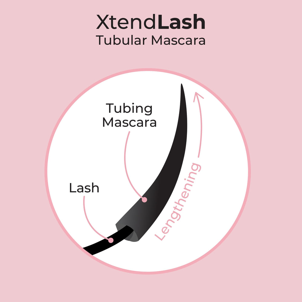 MCoBeauty Xtendlash tubing mascara removal with warm water for easy cleanup.