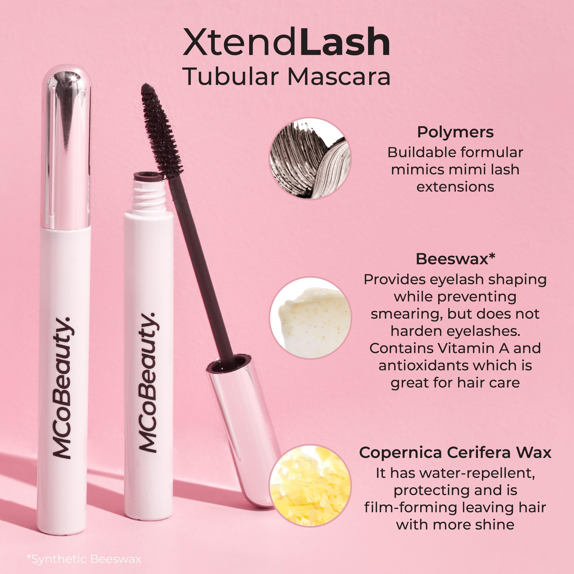 MCoBeauty Xtendlash tubing mascara gentle formula suitable for sensitive eyes.