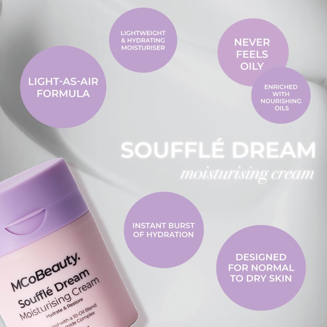 MCoBeauty Soufflé Dream long-lasting comfort image suggests all-day softness
