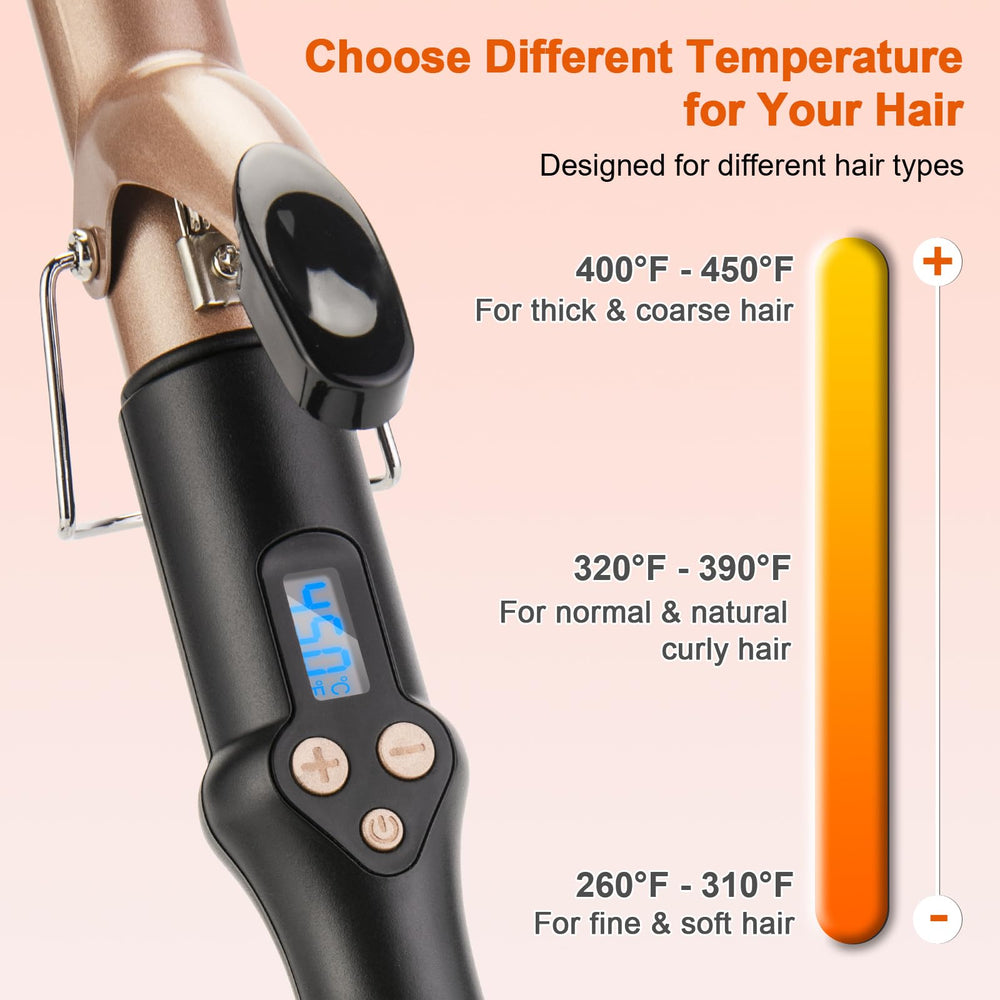 MCODON curling iron includes a heat-resistant glove for safer styling.