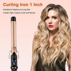 MCODON curling iron in use delivering loose curls with even heat.