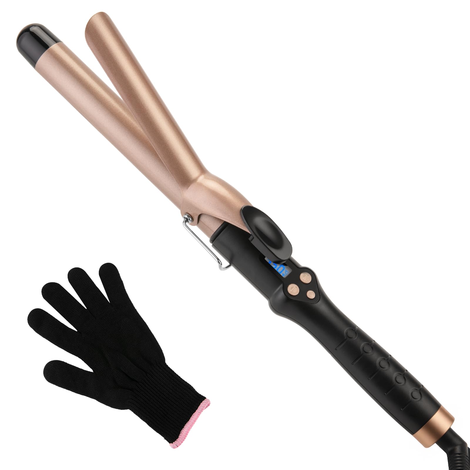 MCODON curling iron 1-inch tourmaline ceramic barrel for smooth glide and shine.
