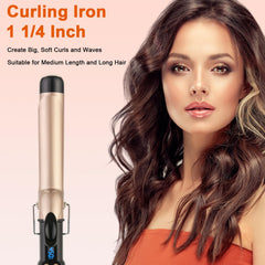 MCODON curling iron tourmaline ceramic coating visible for frizz control.