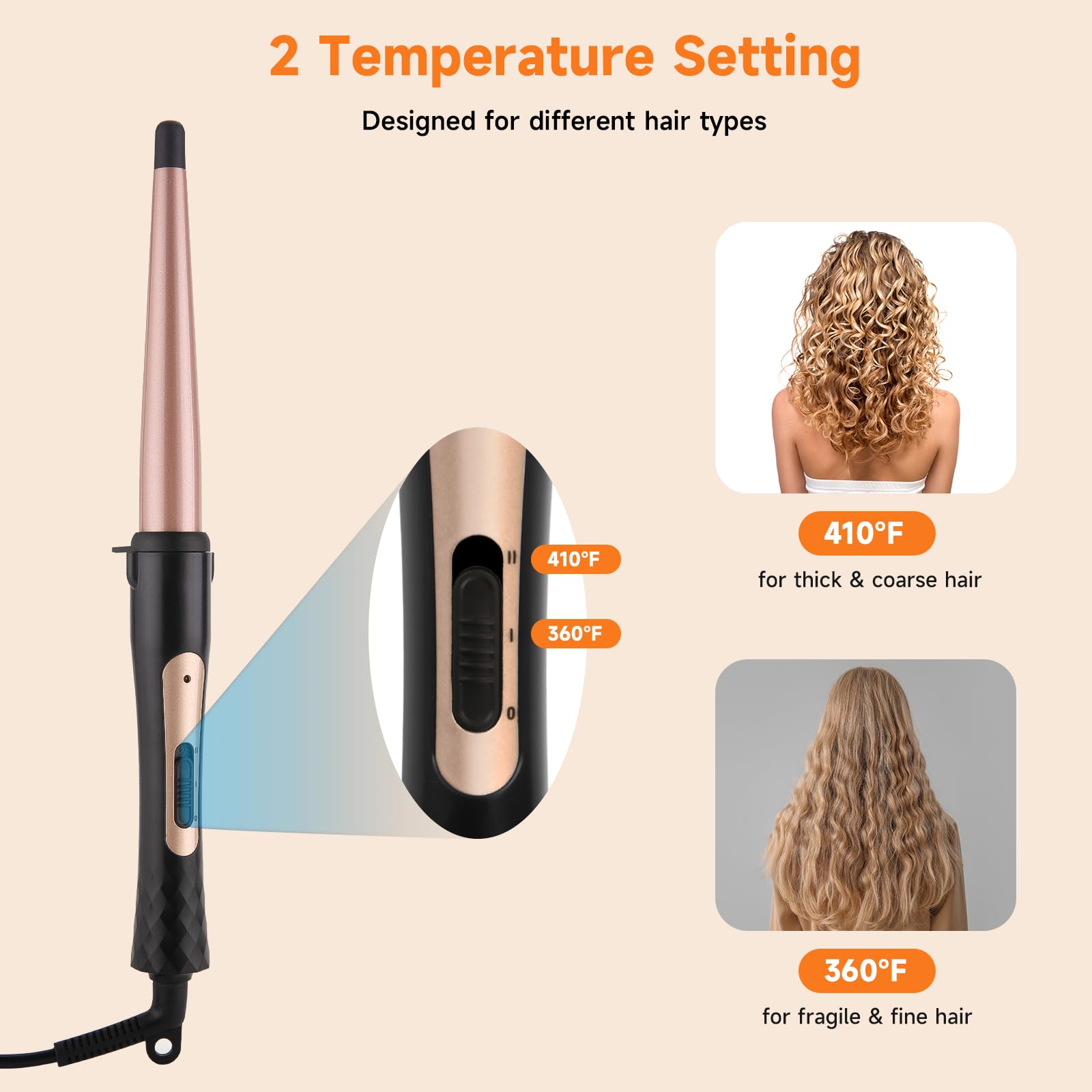 MCODON wand heats up in 60 seconds for quick styling