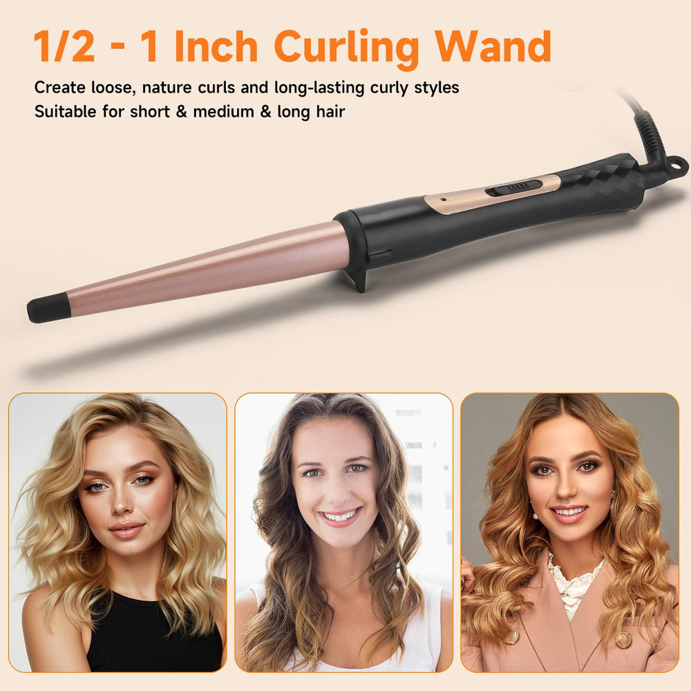 MCODON tourmaline ceramic barrel shine and frizz control