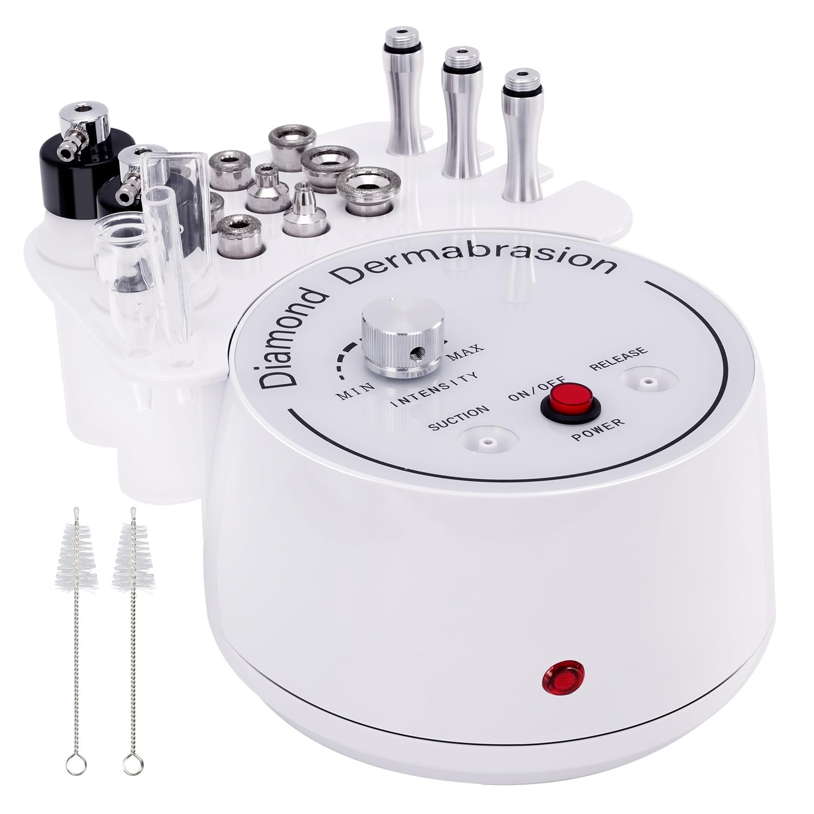 Mcwdoit 3-in-1 microdermabrasion machine, a compact home spa tool for smoother skin and better serum absorption.