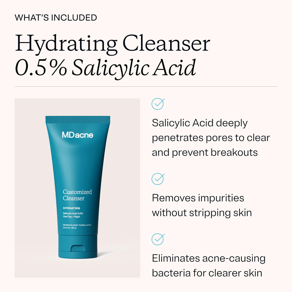 MDacne moisturizer application shows an easy, comfortable layer that blends with makeup.