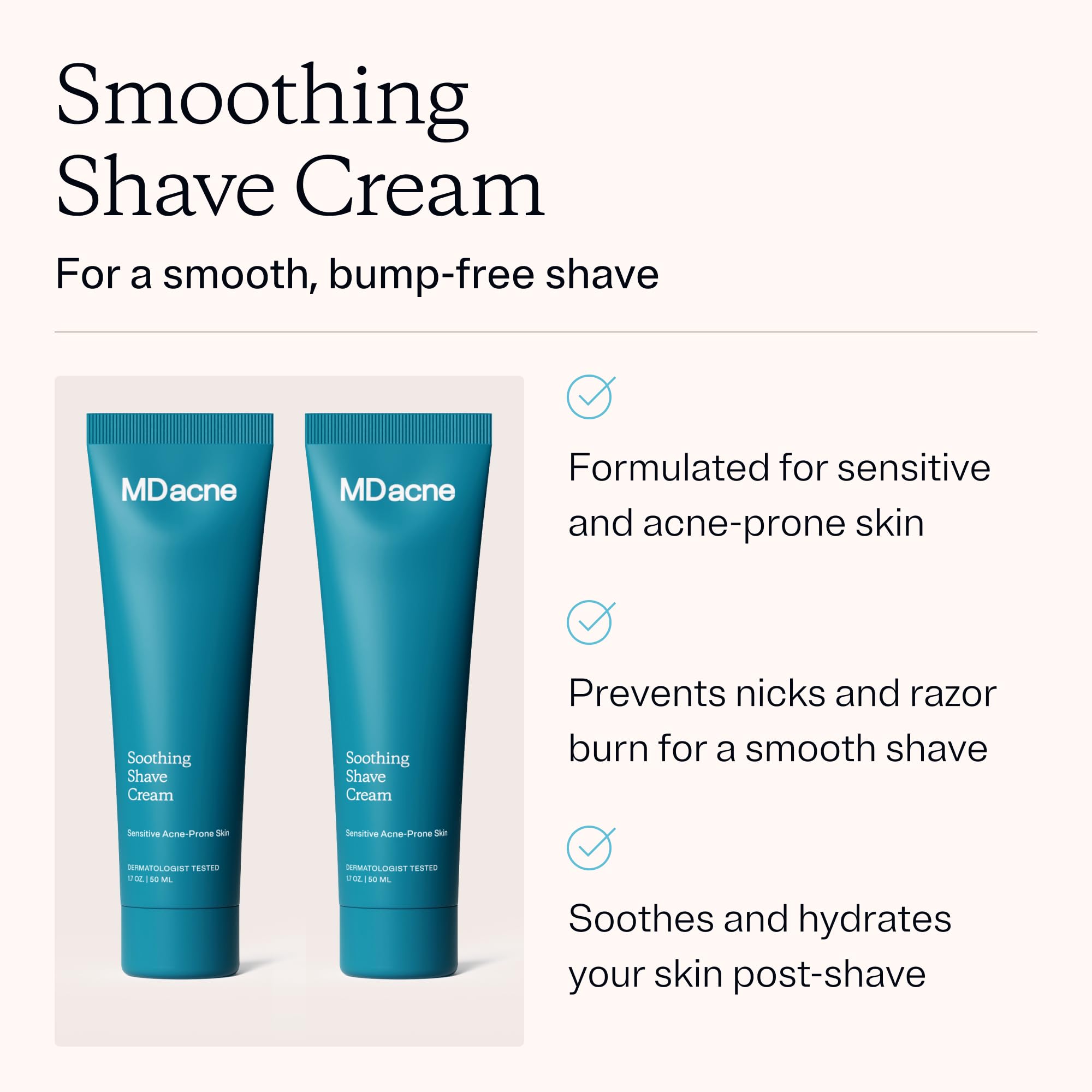 MDacne lather closeup showing smooth, gentle foam for irritation-free shaving.