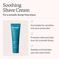 MDacne shaving cream lather applied for a gentle irritation-free shave.