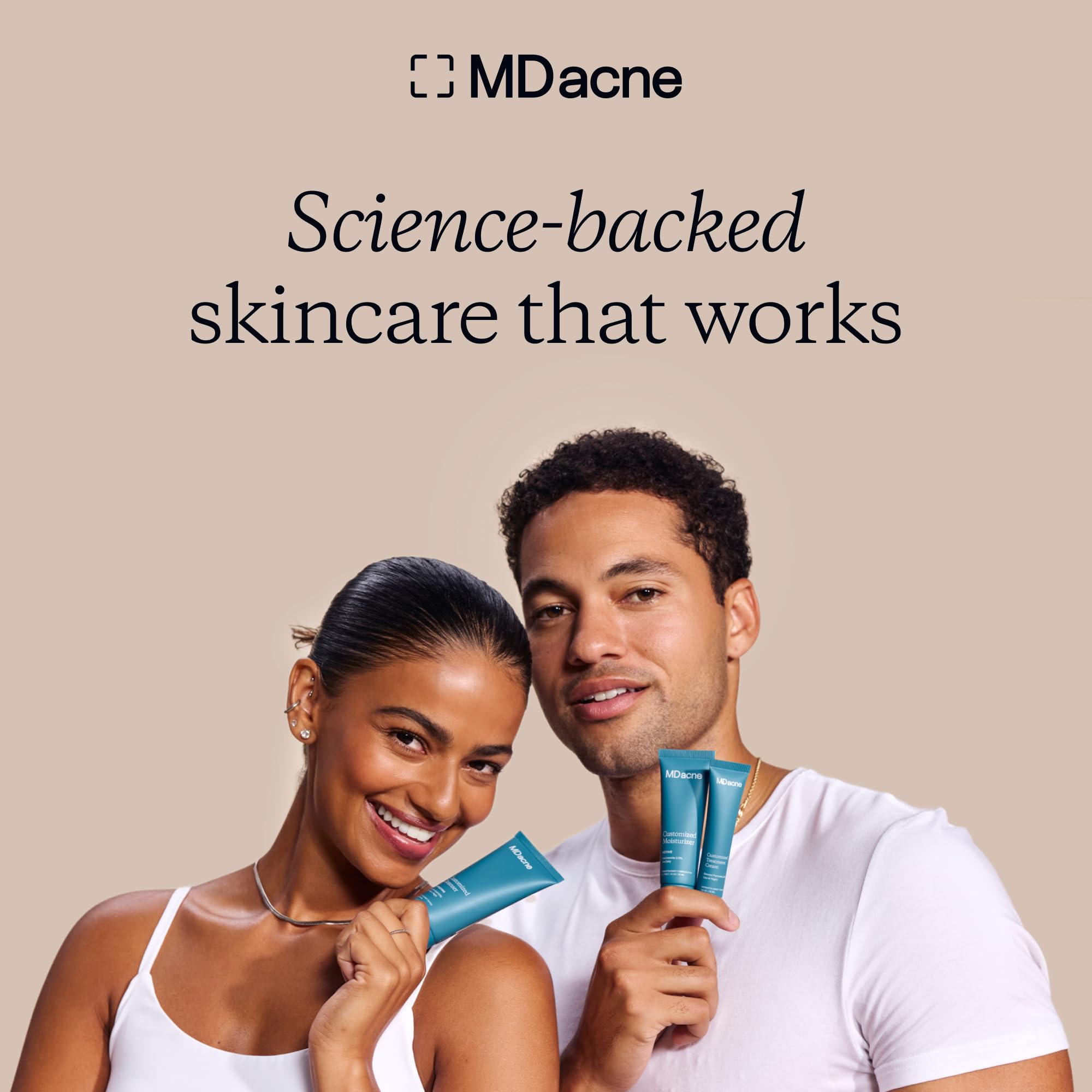 MDacne shaving cream box packaging with 1.7 oz label.