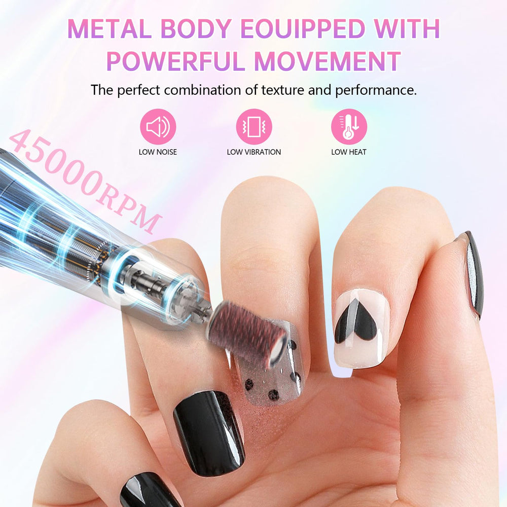 MDK cordless nail drill with long-lasting battery and belt clip in action.