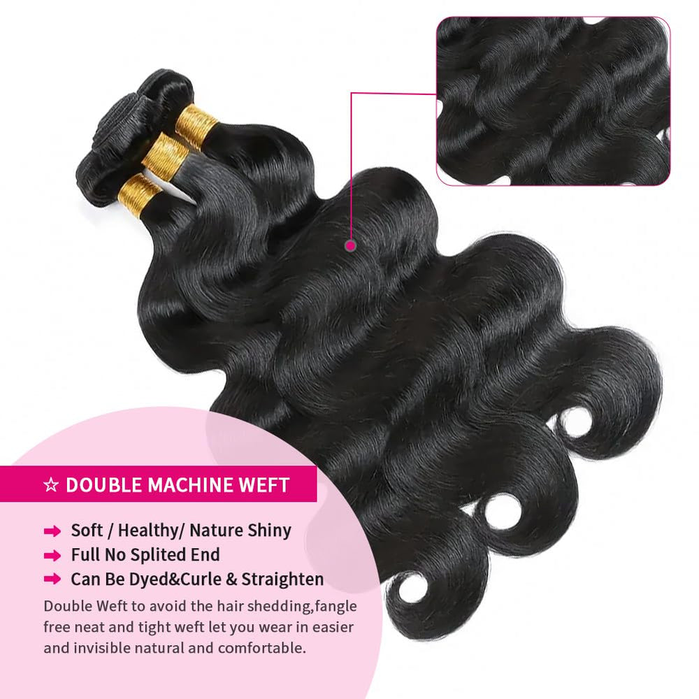 MDL 12A Body Wave Bundles natural color for seamless blending