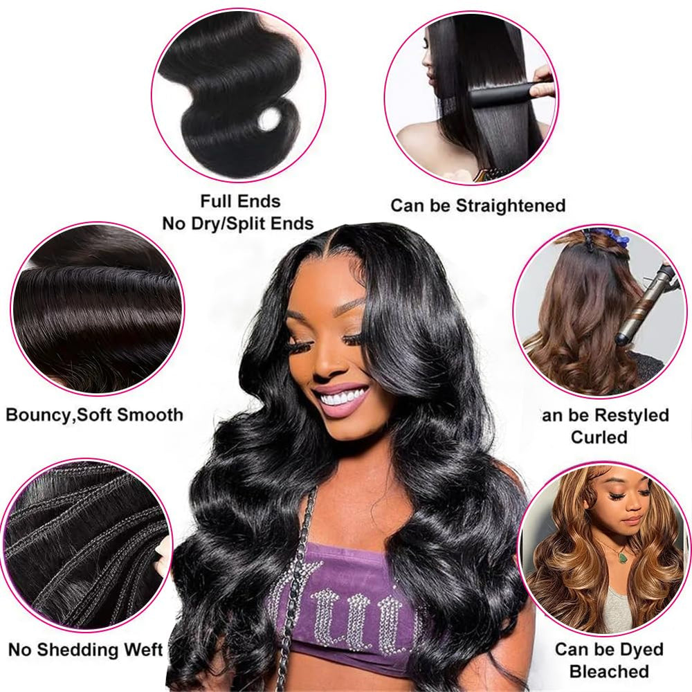 MDL 12A Body Wave Bundles three-bundle set designed for full-head applications