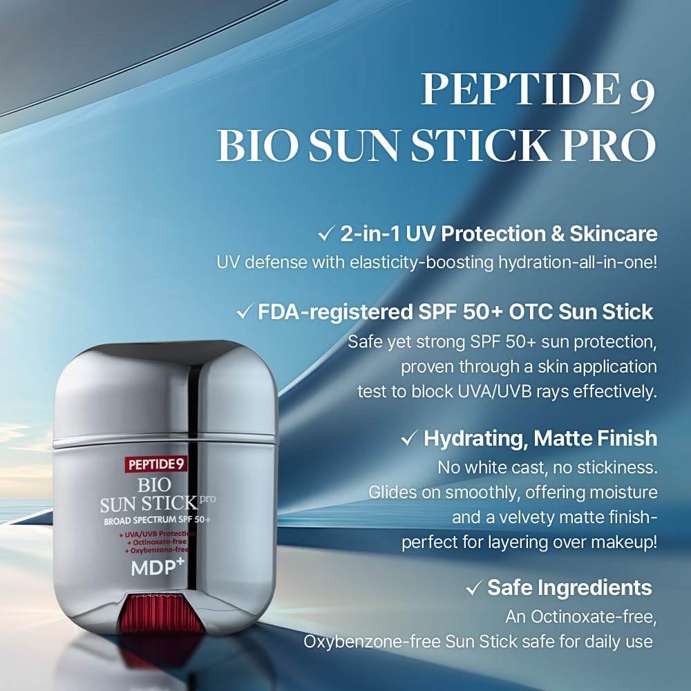 MDP+ Sunstick Pro applied to the face showing lightweight UV coverage.