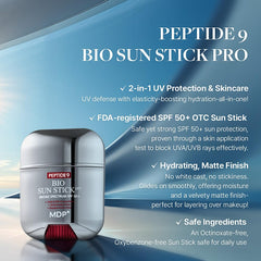 MDP+ Sunstick Pro applied to the face showing lightweight UV coverage.