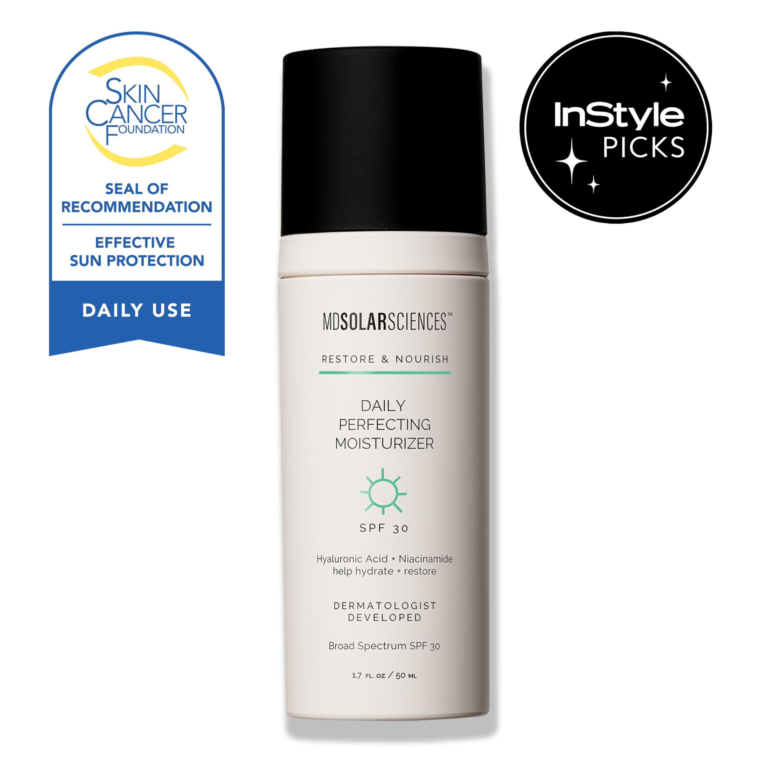 MDSolarSciences Daily Perfecting Moisturizer SPF 30 pump-top for easy application.