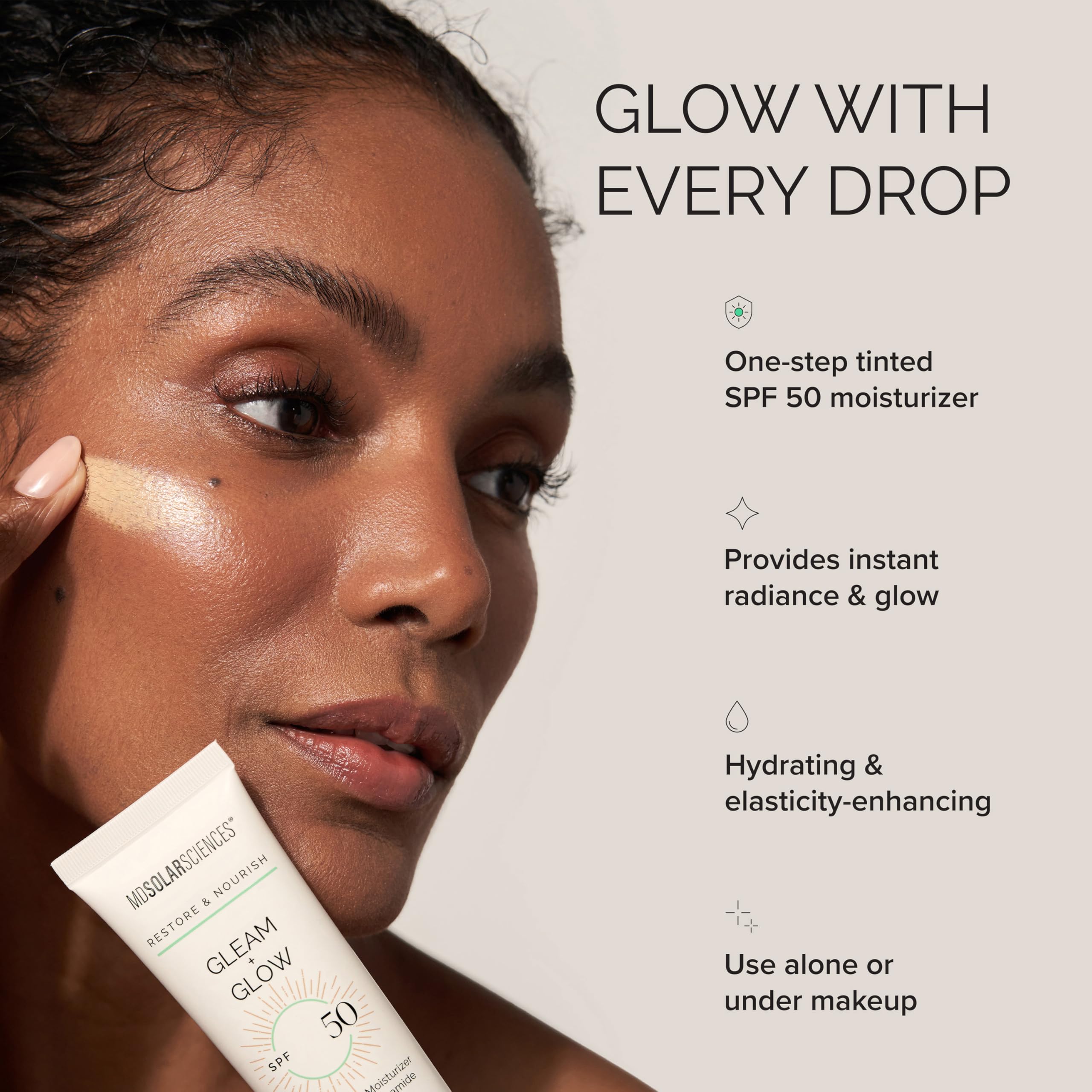 MDSolarSciences Gleam + Glow ceramides hydrate and support the skin barrier