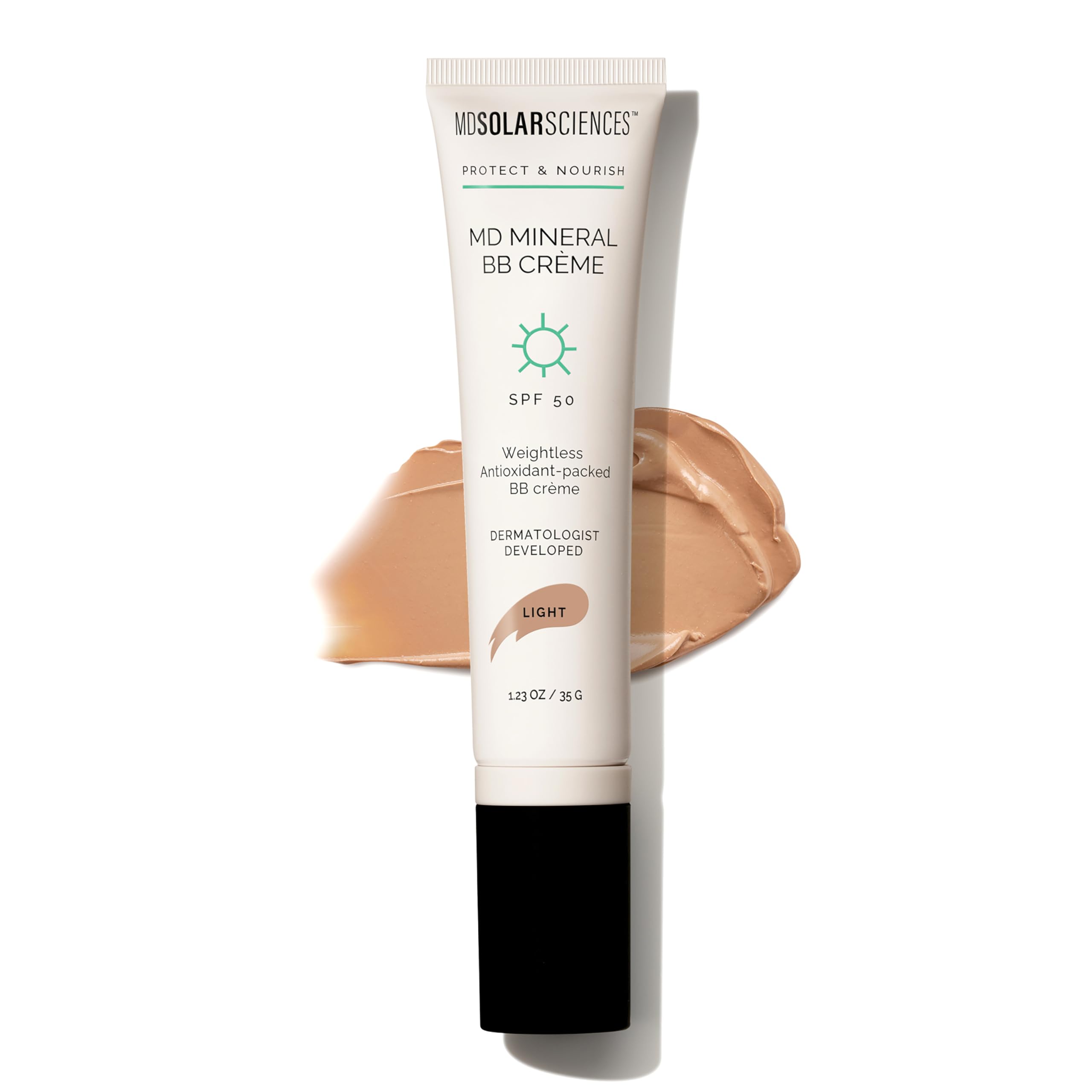 MDSolarSciences Mineral BB Creme jar closeup showing creamy texture for easy blend.