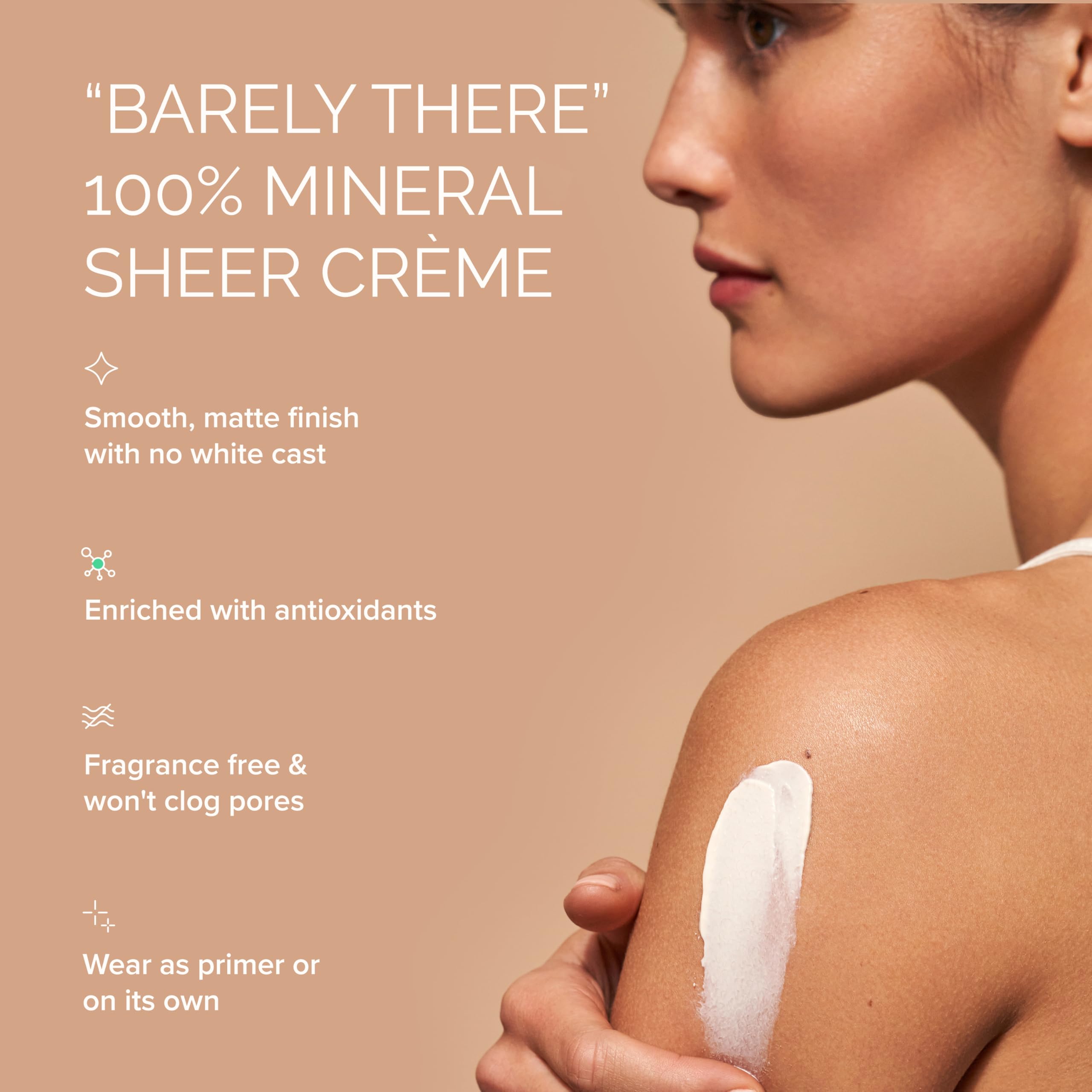 MDSolarSciences mineral crème sunscreen SPF 50 no white cast on skin