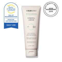 MDSolarSciences mineral crème sunscreen SPF 50 swatch shows sheer matte finish
