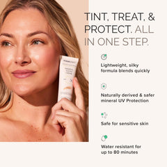 MDSolarSciences mineral tinted crème sunscreen matte finish swatch on skin.
