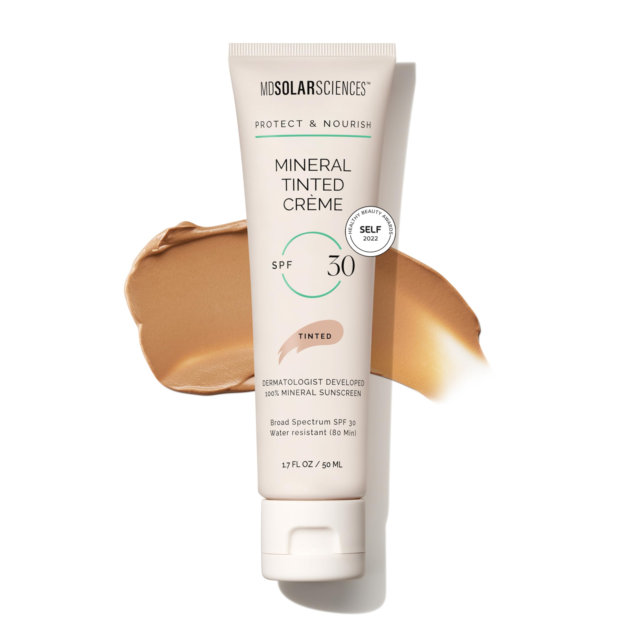 MDSolarSciences Mineral Tinted Crème SPF30 bottle for easy daily sun protection.