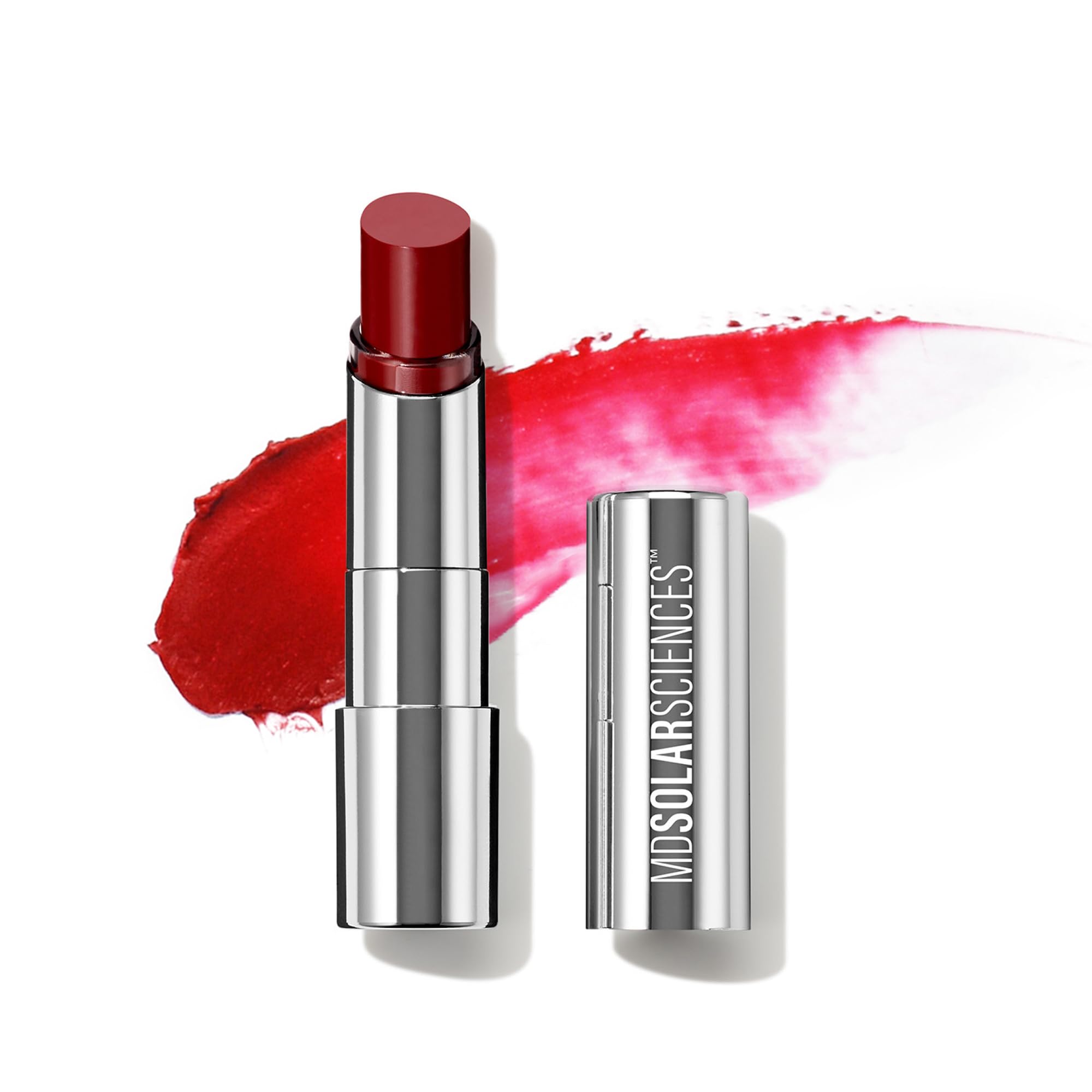 MDSolarSciences tinted sheer lip balm SPF 30 application shows sun protection with color