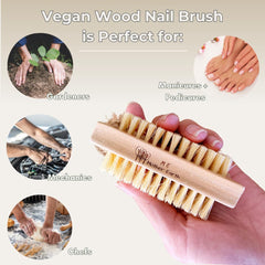 ME MOTHER EARTH bamboo nail brush wooden handle highlighting sustainable materials