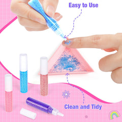 Meaicezli glitter powders and gems demonstrate versatile nail art options for creative styles.