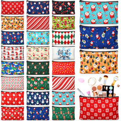 Meanplan Christmas cosmetic bags set of 24 for gift-giving and travel organization