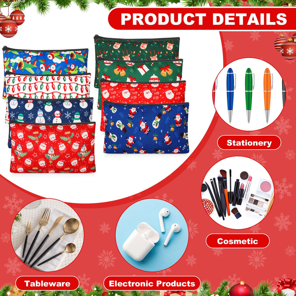 Meanplan zipper Santa-themed makeup bag perfect for holiday gifts