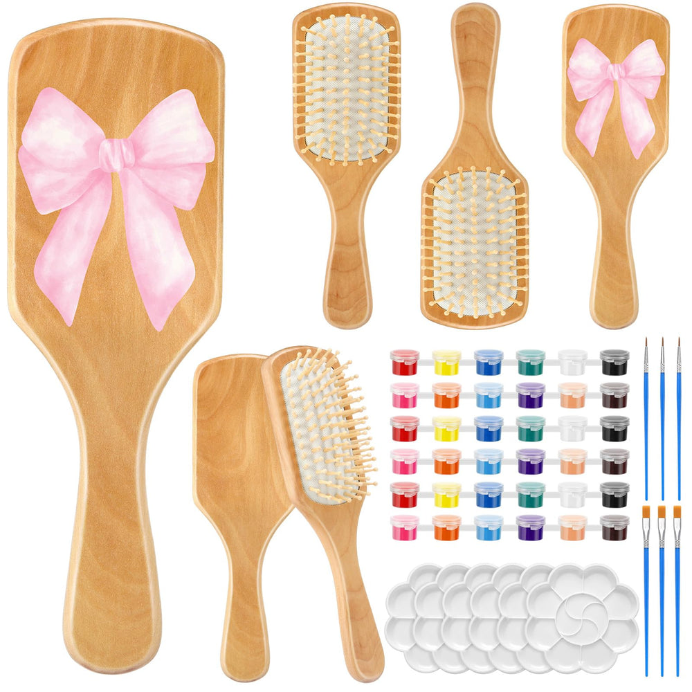 Meanplan DIY wooden hairbrush painted brushes showcase personalized style and gifting potential.